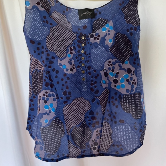 Rachel Comey Blue Print Cotton Tank Blouse / Size XS - Picture 1 of 5